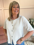 Load image into Gallery viewer, Cotton Buttoned Top - Cream - Wardrobe By Simone