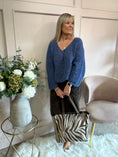 Load image into Gallery viewer, V Neck Knit Jumper - Blue