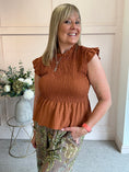Load image into Gallery viewer, Cute Peplum Top - Rust
