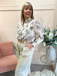 Load image into Gallery viewer, Sketchy Flower Pattern Shirt - Cream/Brown - Wardrobe By Simone