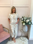 Load image into Gallery viewer, Leopard Short Sleeved Top - Beige/White - Wardrobe By Simone