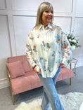 Load image into Gallery viewer, Embroidered Floral & Sparkle Shirt - Soft Cream - Wardrobe By Simone