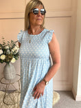 Load image into Gallery viewer, A Spotty Dotty Dress - Pale Blue/Cream