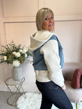 Load image into Gallery viewer, Hoody & Detail Zip Jacket - Cream/Blue