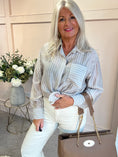 Load image into Gallery viewer, Beige & White Striped Shirt - Beige - Wardrobe By Simone