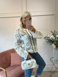 Load image into Gallery viewer, Crochet Collared Shirt Cardi - White - Wardrobe By Simone