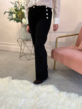 Load image into Gallery viewer, Wide Leg gold Button Jeans - Black - Wardrobe By Simone