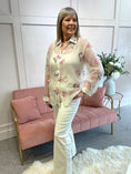 Load image into Gallery viewer, Embroidered Floral & Sparkle Shirt - Soft Beige - Wardrobe By Simone