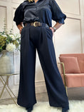 Load image into Gallery viewer, Stylish Belted Pant - Navy
