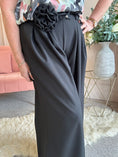 Load image into Gallery viewer, Flower Tie Wide Leg Pant - Black - Wardrobe By Simone