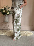 Load image into Gallery viewer, Summer Floral Trouser - Green/Cream - Wardrobe By Simone