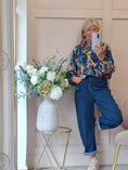 Load image into Gallery viewer, Floral Print Shirt/Jacket - Blue/Cream