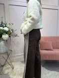 Load image into Gallery viewer, Quirky Side Striped Lounge Pant - Brown/Leopard