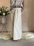Load image into Gallery viewer, Wide Leg Trouser Belted - Cream One Size