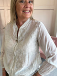 Load image into Gallery viewer, Embossed Floral Zip Jacket - Light Beige