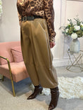 Load image into Gallery viewer, Faux Leather Wide Leg Trouser - Caramel