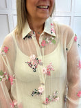 Load image into Gallery viewer, Embroidered Floral & Sparkle Shirt - Soft Beige - Wardrobe By Simone