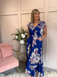 Load image into Gallery viewer, Vibrant Pattered Maxi Dress- Blue