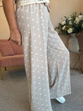 Load image into Gallery viewer, Polka Dot Tie Belt Pant - Beige/White - Wardrobe By Simone