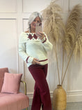 Load image into Gallery viewer, Off Shoulder Jumper - Cream/Burgundy