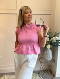 Load image into Gallery viewer, Cute Peplum Top - Candy Pink - Wardrobe By Simone