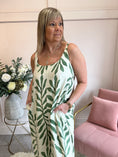 Load image into Gallery viewer, Botanical Dungarees - Cream/Green - Wardrobe By Simone