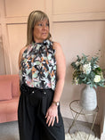 Load image into Gallery viewer, Floral Bow Tie Sleeveless Top - Green/Grey - Wardrobe By Simone