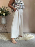 Load image into Gallery viewer, Wide Leg Trouser Belted - Cream One Size