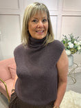 Load image into Gallery viewer, Roll Neck Cosy Tank Jumper - Chocolate Brown