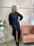 Load image into Gallery viewer, Denim Maxi Shirt Dress - Dark Denim