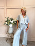 Load image into Gallery viewer, Wide Leg Pants & V Neck Top - Grey One Size