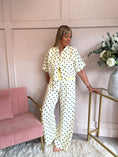 Load image into Gallery viewer, Polka Dot Shirt Pant Set - Lemon/Brown - Wardrobe By Simone