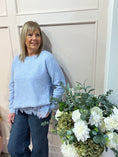 Load image into Gallery viewer, Lace Edge Jumper - Pale Blue - Wardrobe By Simone