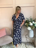 Load image into Gallery viewer, White Floral Maxi Dress - Navy/White - Wardrobe By Simone