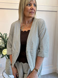 Load image into Gallery viewer, Gingham Little Jacket & Pants Set - Taupe/White