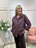 Load image into Gallery viewer, Embellished Shirt - Plum - Wardrobe By Simone