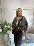Load image into Gallery viewer, A Checked Zip Jacket - Khaki/Brown - Wardrobe By Simone