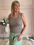Load image into Gallery viewer, Scalloped Edged Vest Top - Taupe - Wardrobe By Simone