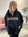 Load image into Gallery viewer, Amour Zip Up Fleece jumper - Black
