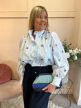Load image into Gallery viewer, Romantic Daisy & Ruffle Top - Soft Blue - Wardrobe By Simone