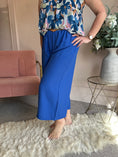 Load image into Gallery viewer, Cropped Belted Pant - Electric Blue - Wardrobe By Simone