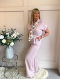 Load image into Gallery viewer, Collared With A Tie Jumpsuit - Dusky Pink - Wardrobe By Simone