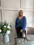 Load image into Gallery viewer, V Neck Knit Jumper - Blue