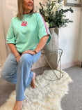 Load image into Gallery viewer, Amore Sweatshirt Jumper - Mint/Fuchsia - Wardrobe By Simone