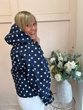 Load image into Gallery viewer, Polka Dot Hoody Jacket - Navy/White - Wardrobe By Simone