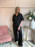 Load image into Gallery viewer, Polka Dot Shirt Pant Set - Black/Grey - Wardrobe By Simone