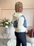 Load image into Gallery viewer, Hoody & Detail Zip Jacket - Cream/Blue
