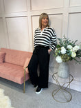 Load image into Gallery viewer, Striped Rugby Shirt Top - Black/White - Wardrobe By Simone