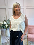 Load image into Gallery viewer, Pearls Beads & Lace Vest Top - White - Wardrobe By Simone