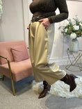 Load image into Gallery viewer, Faux Leather Wide Leg Trouser - Beige